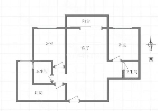 天府丽正丽江花园2室2厅2卫90㎡南北49.49万