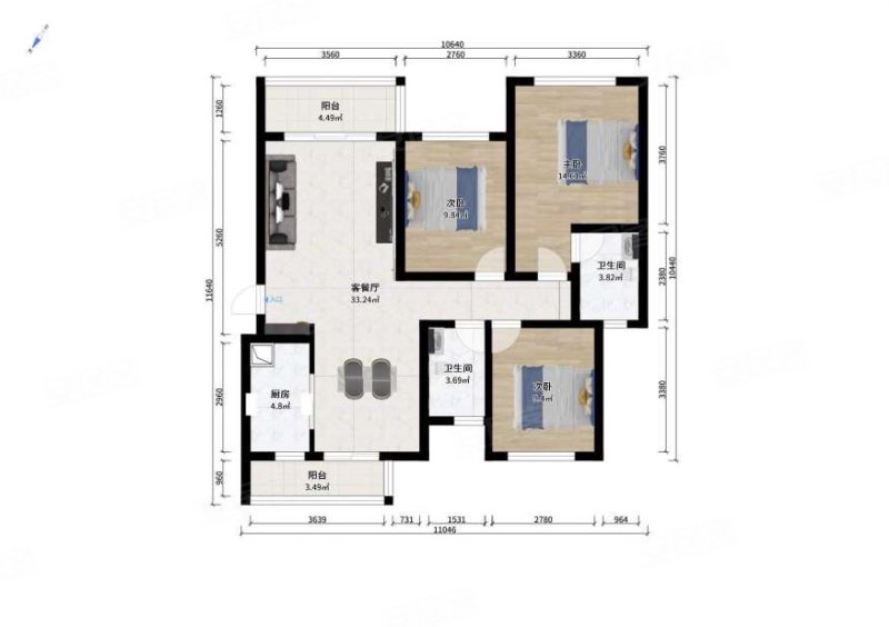 保利熙园套三双卫   精装洋房未住人