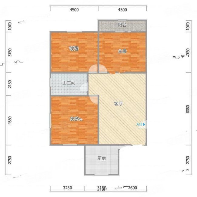 财政局家属院(丛台)3室1厅1卫88㎡南北133万