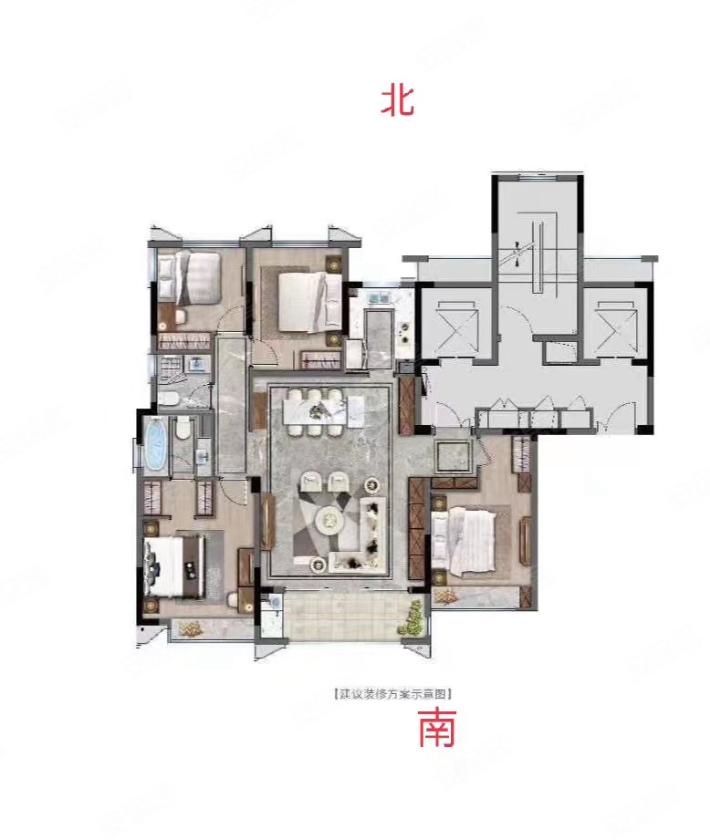 德信万科云著4室2厅2卫140.25㎡南北350万