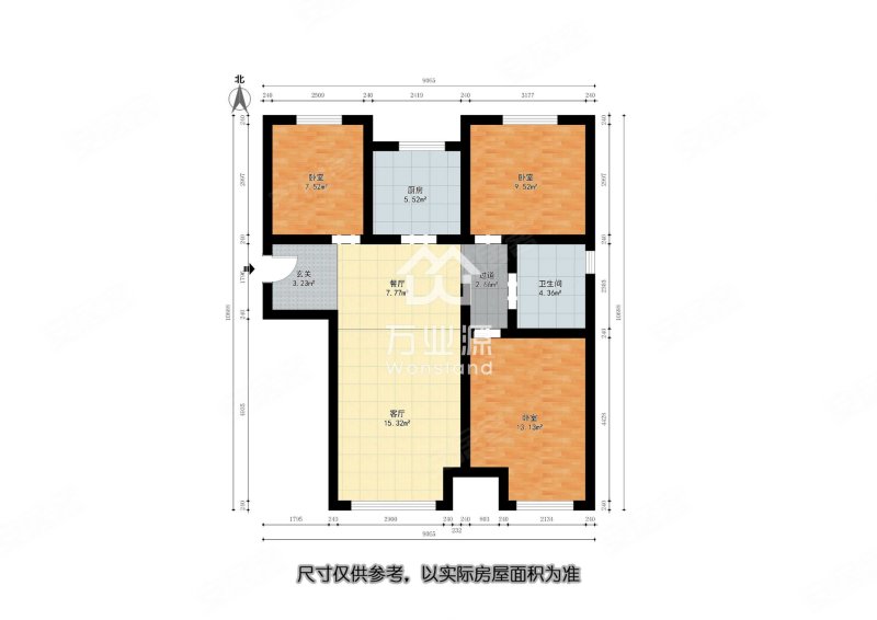 联发欣悦学府3室2厅1卫90.5㎡南北96万