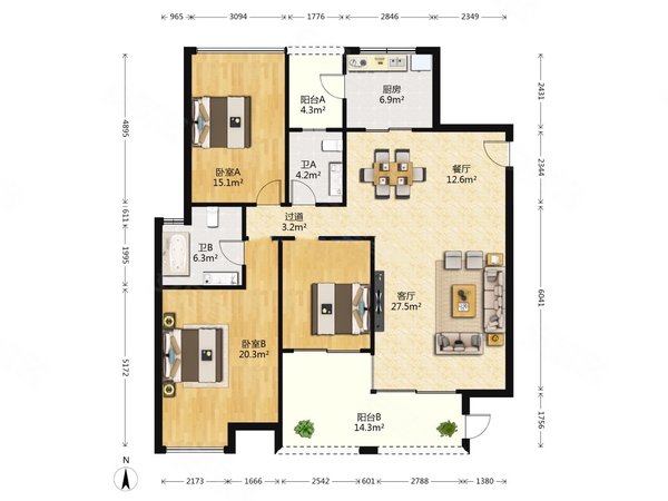 珠海香洲拱北格力香樟一梯一户,格力香樟大三房仅租4500,价格可谈,拼