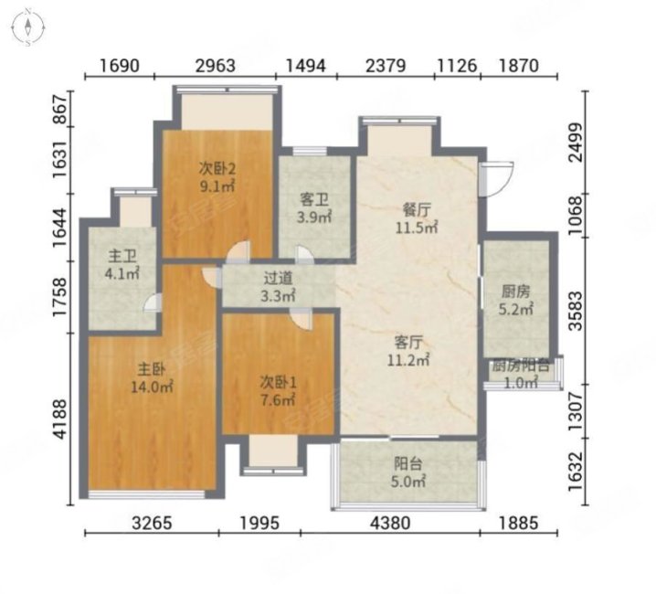 星河荣御电梯小区~单价较低~中间楼层~格局通透~停车位免费