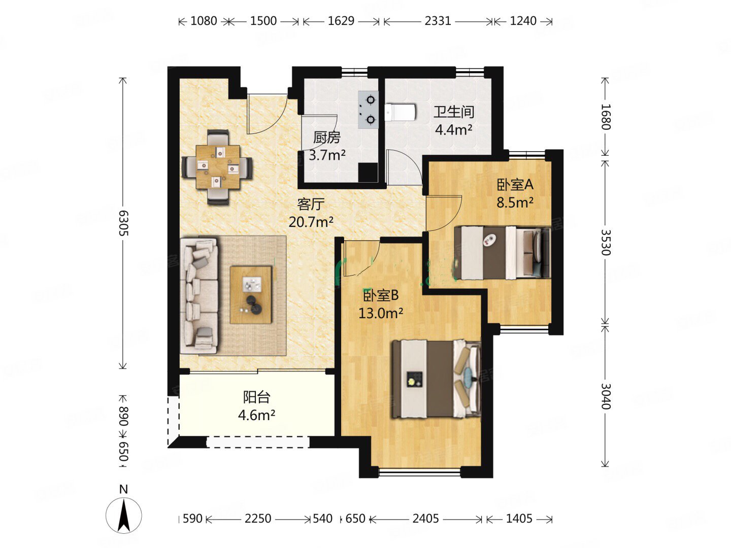 中海珑湾南北通透房东急卖看房有钥匙