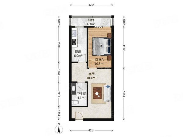 北京朝阳芍药居芍药居北里小区芍药居芍药居北里二区一居室带电梯出租