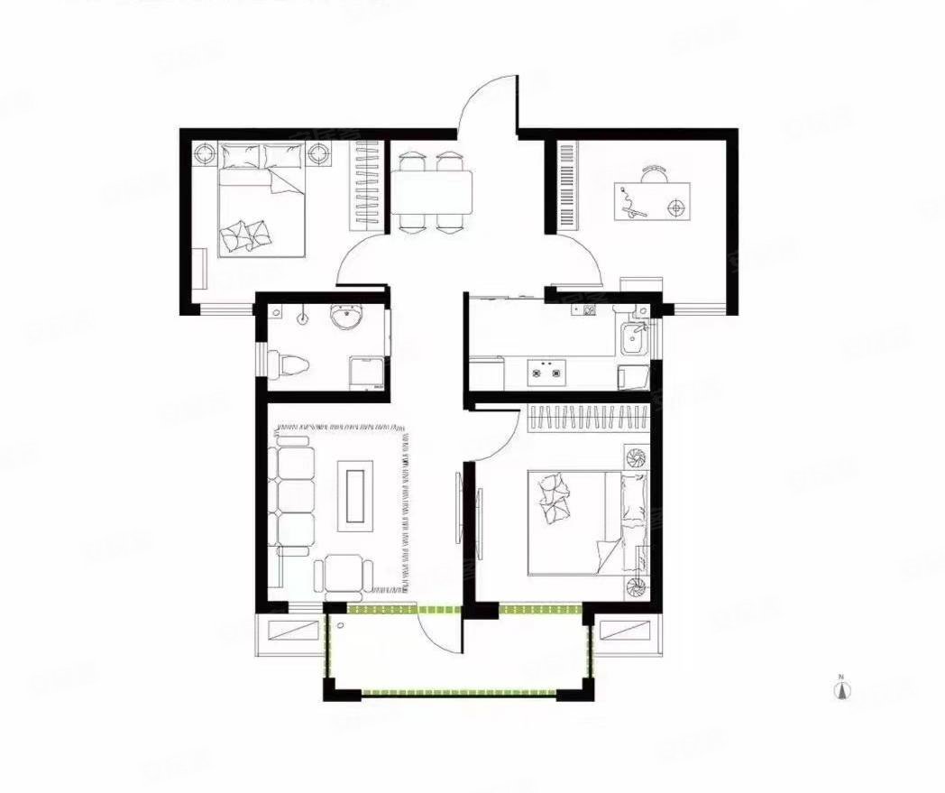 价格可以打八折,荣盛花语城二手房,61万,3室2厅,1卫,90平米-廊坊安居