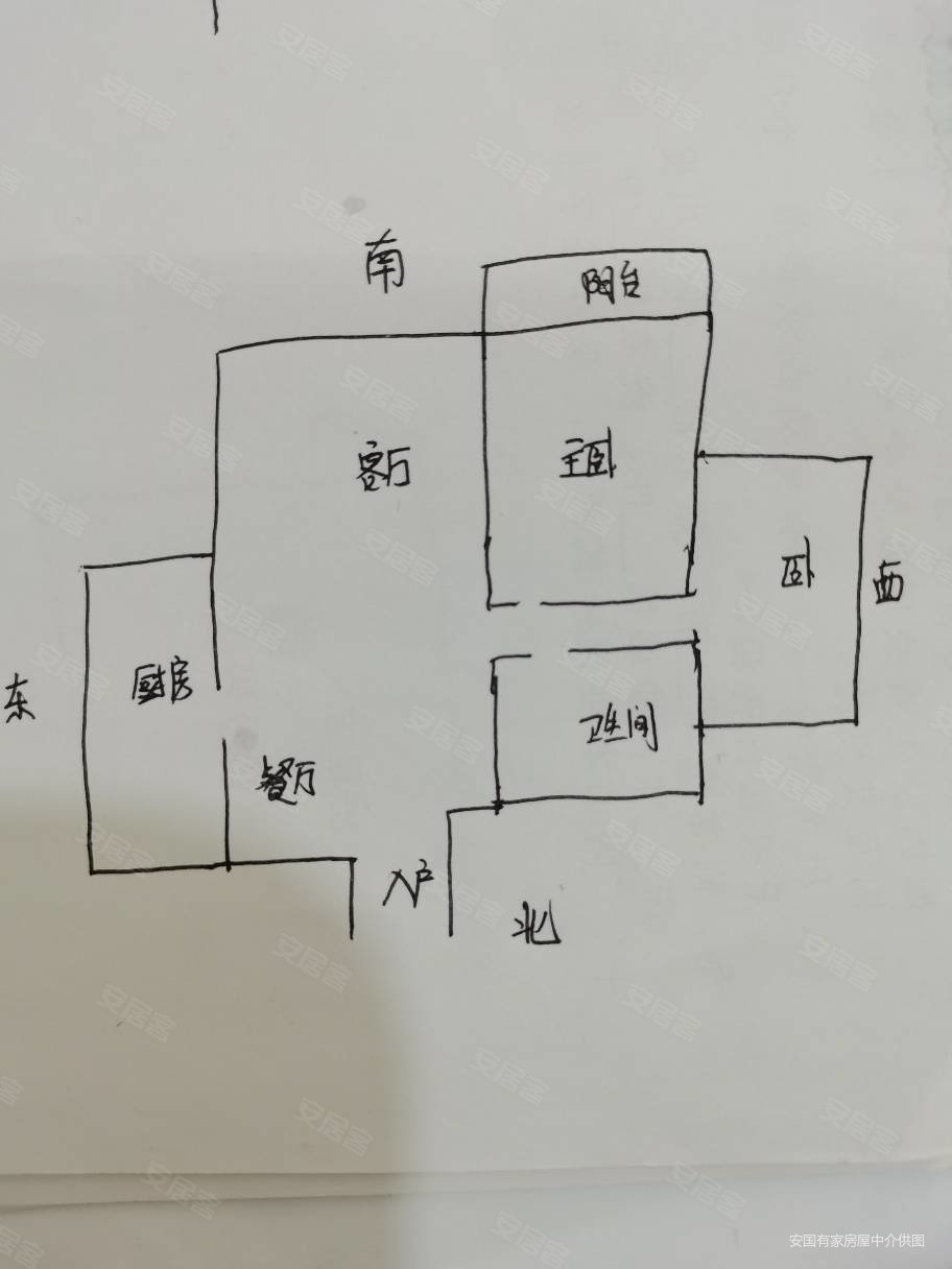 华都名晟2室2厅1卫89㎡南北55万