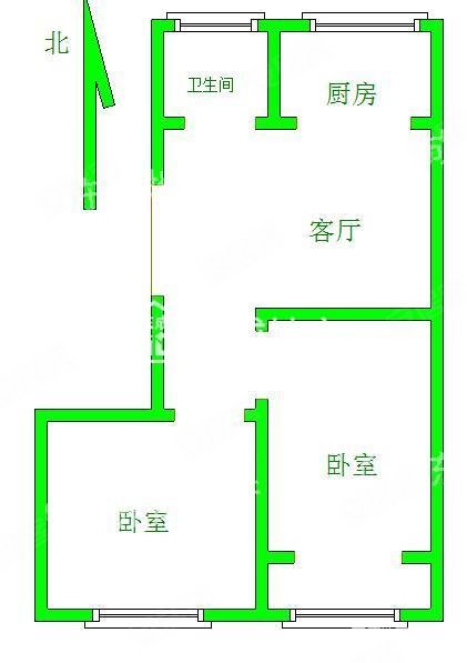 怡园小区2室2厅1卫69.5㎡南北37万