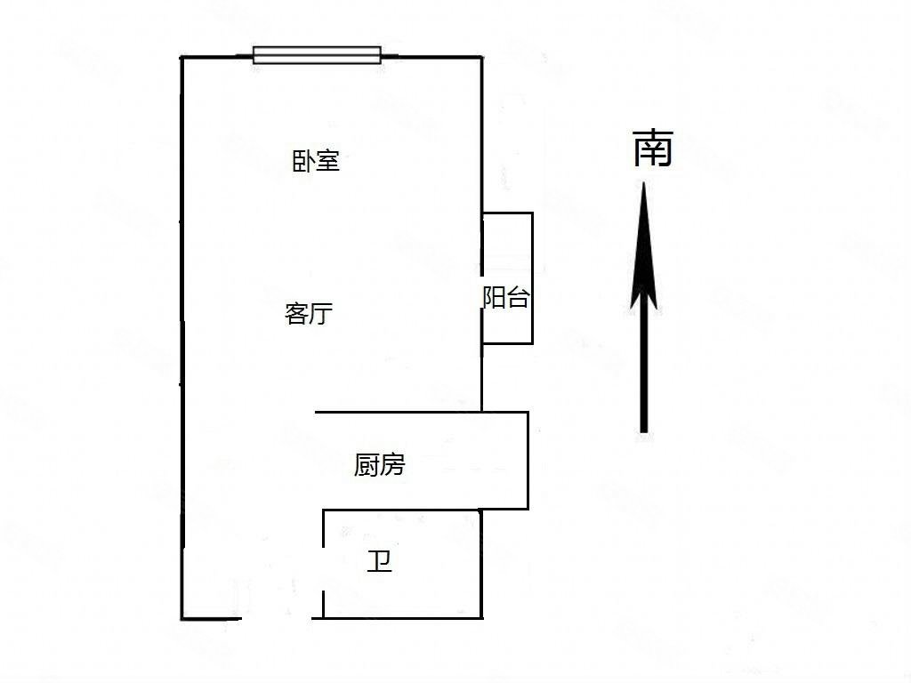 玫瑰公寓(商住楼)1室0厅1卫41㎡南32.8万