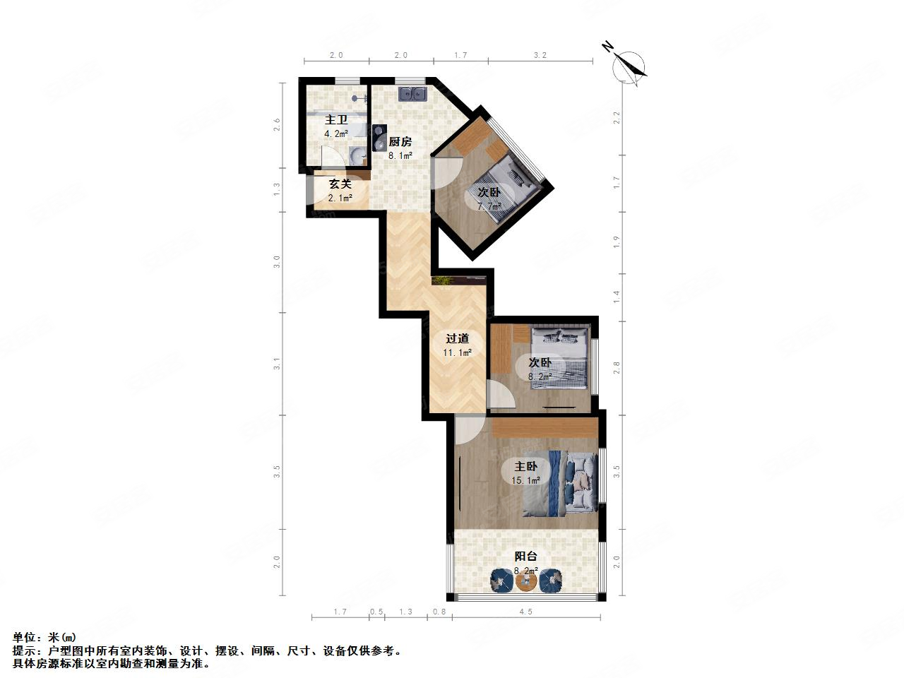 临江花园(公寓住宅)3室0厅1卫88.51㎡南305万