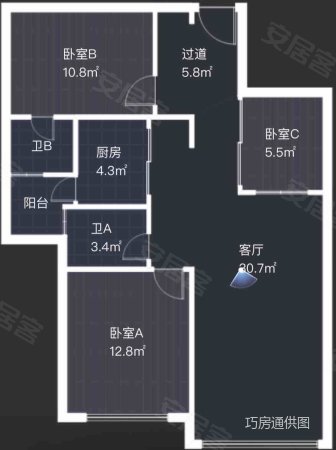 宝龙国际社区(晋江)3室2厅2卫97.83㎡南145万