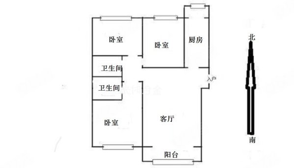 行宫御东园3室1厅2卫137.8㎡南北305万