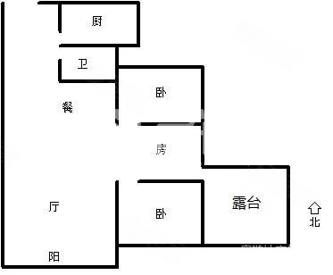 兴瑞天鹅湖3室2厅1卫105㎡南北80万