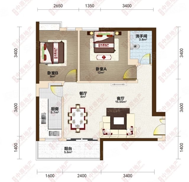 少有放盘金碧花园精装大两房拎包入住东向阳台单边位