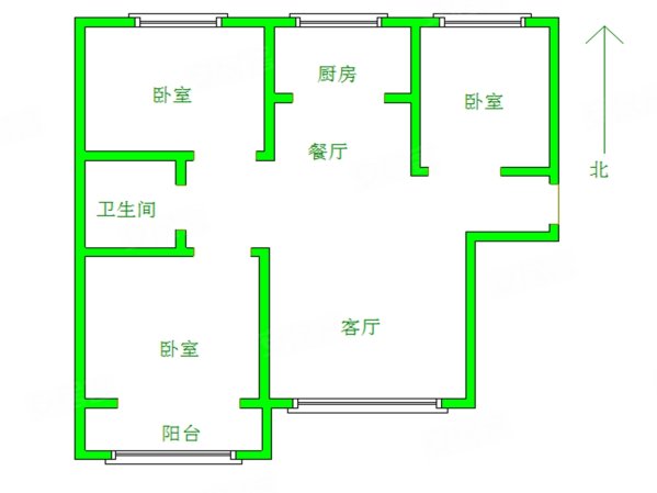 文香府邸3室2厅1卫111.74㎡南北135万