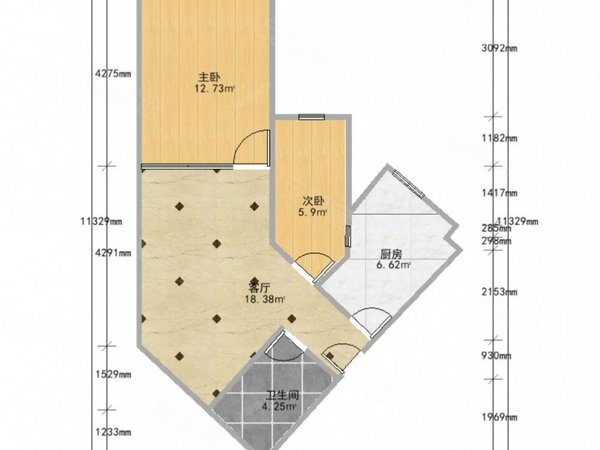 【多图】跑马地花园三期,珠江新城东租房,全景线上看房 精装两房 潭村