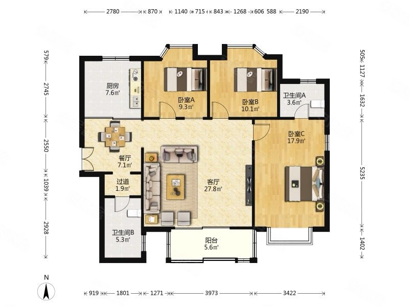 中海馨园二手房,1189万,3室2厅,2卫,118.63平米-上海安居客