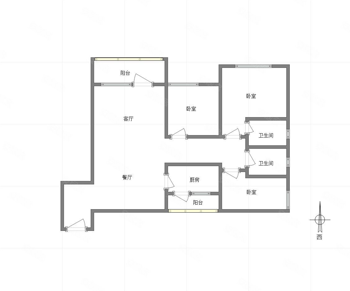 和黄御峰(三期)3室2厅2卫107.36㎡南北115万