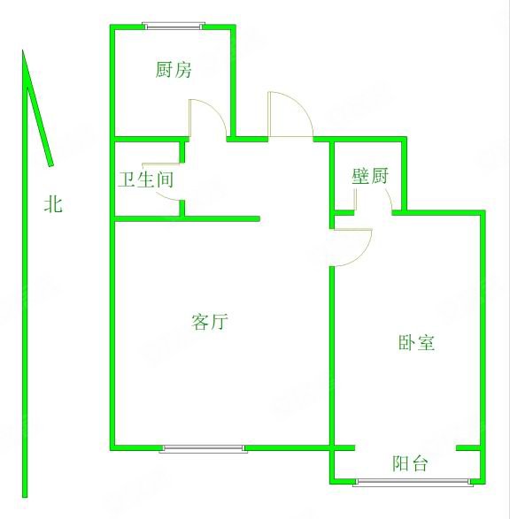 明源路2号院1室1厅1卫54.55㎡南125万