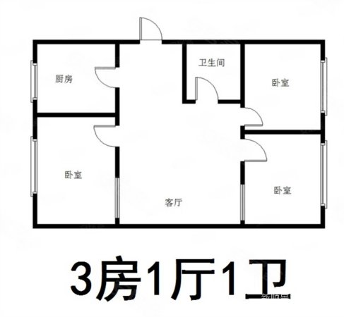 凤凰城3室2厅1卫90㎡南北95万