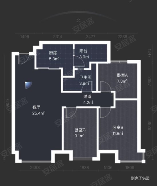 东原时光道3室2厅1卫80.88㎡西168万