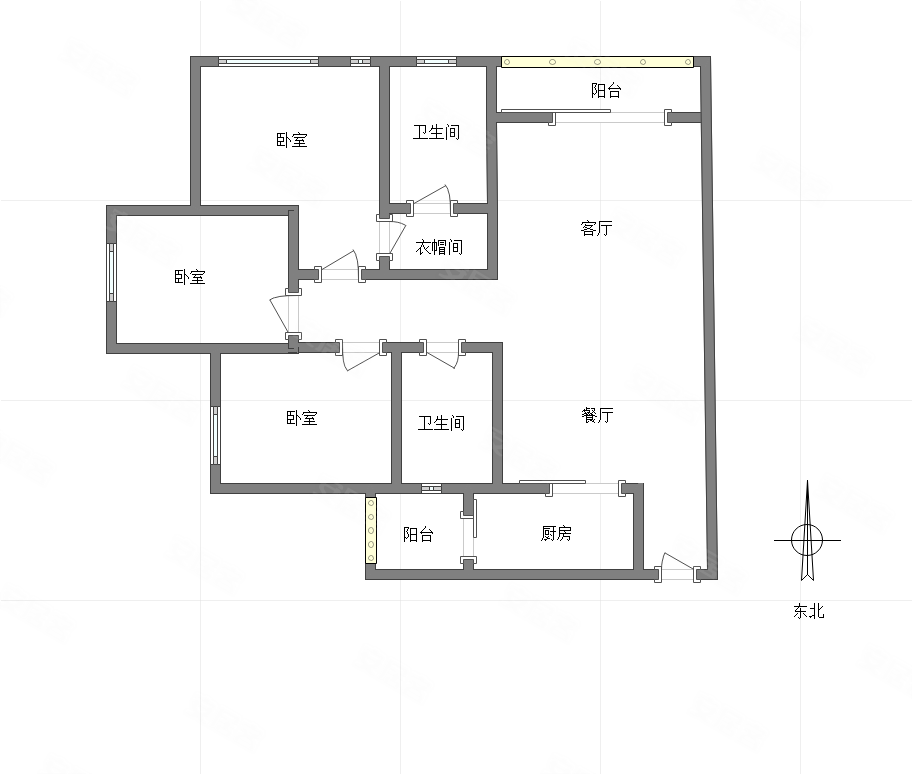 龙湖水晶郦城禧苑3室2厅2卫120㎡东北185万