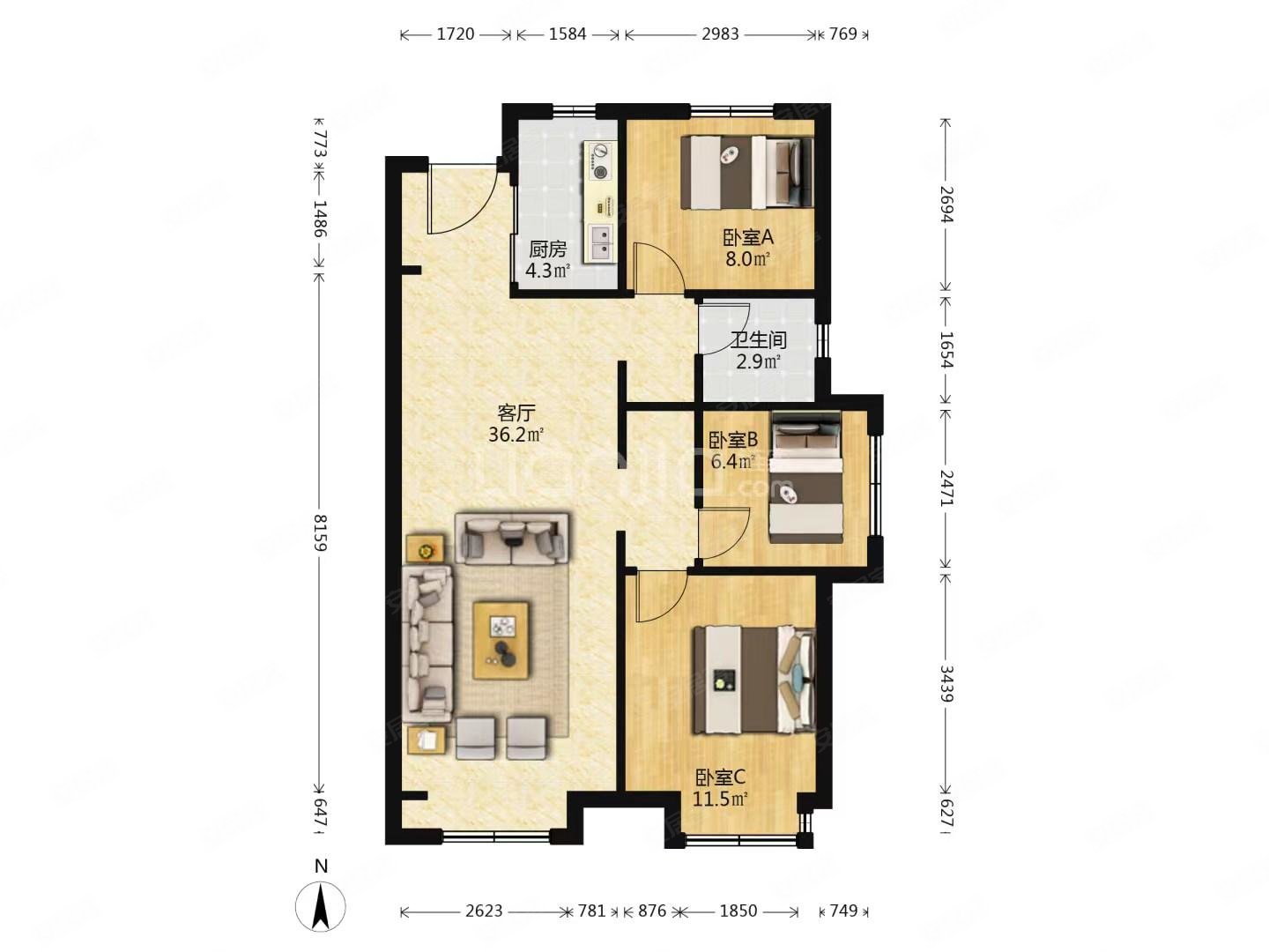 有电梯 精装修 临地铁 交通便利 南北通透 商品房,大连金地城二手房