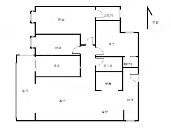 中国银行住宅楼4室2厅2卫129㎡南北102.6万