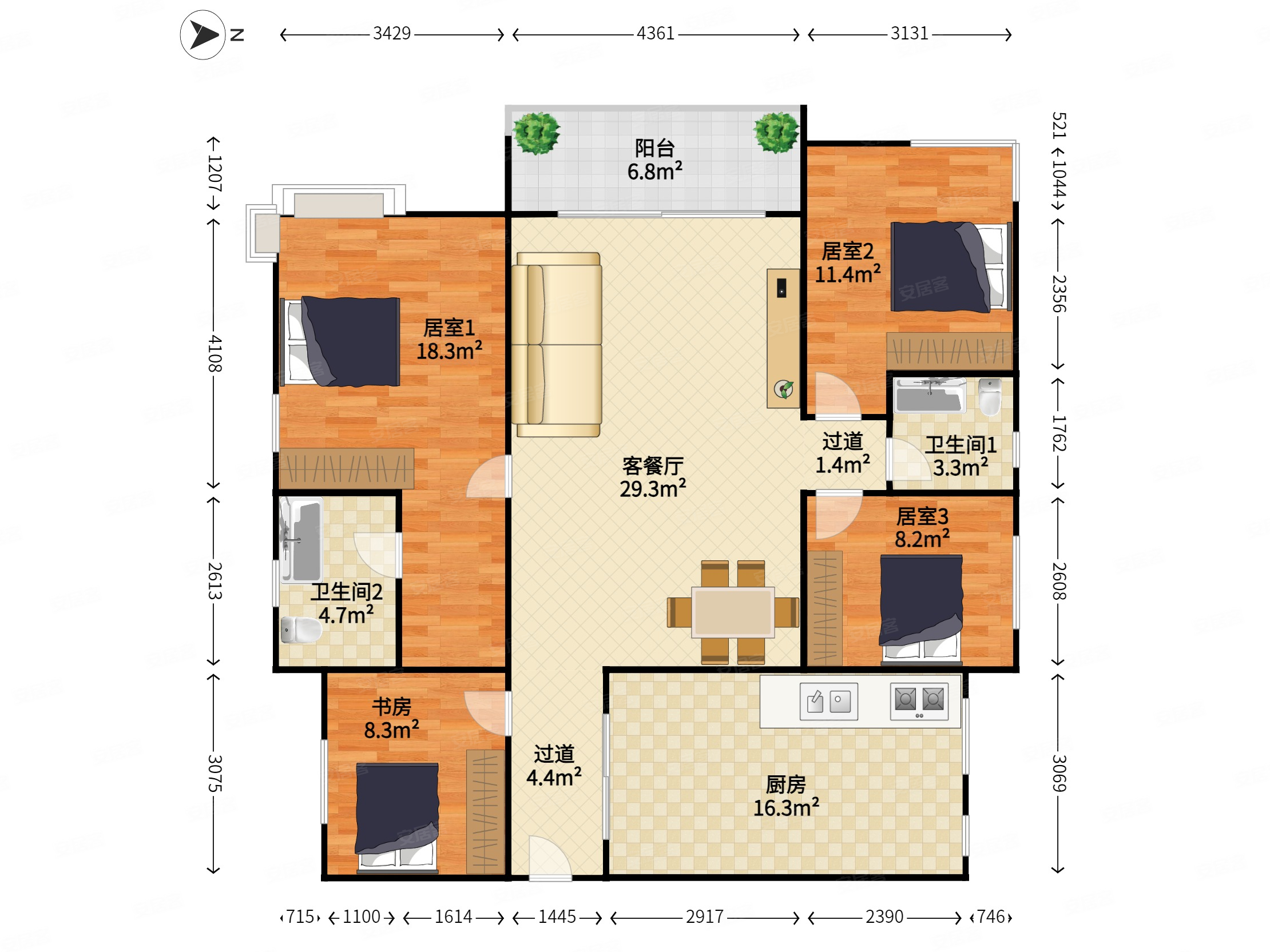 珠江俊园13863平1120万4室2厅2卫