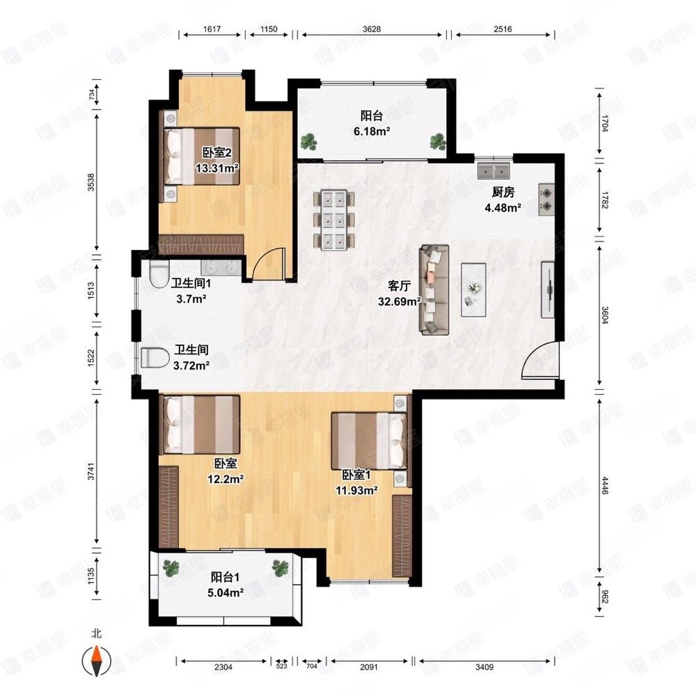 地铁五号线霞镜新城毛坯大三房可改四房仓山万达旁