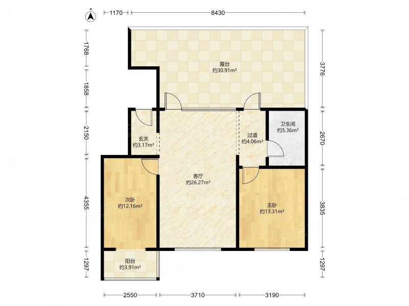 德馨楼2室2厅1卫88㎡南116万