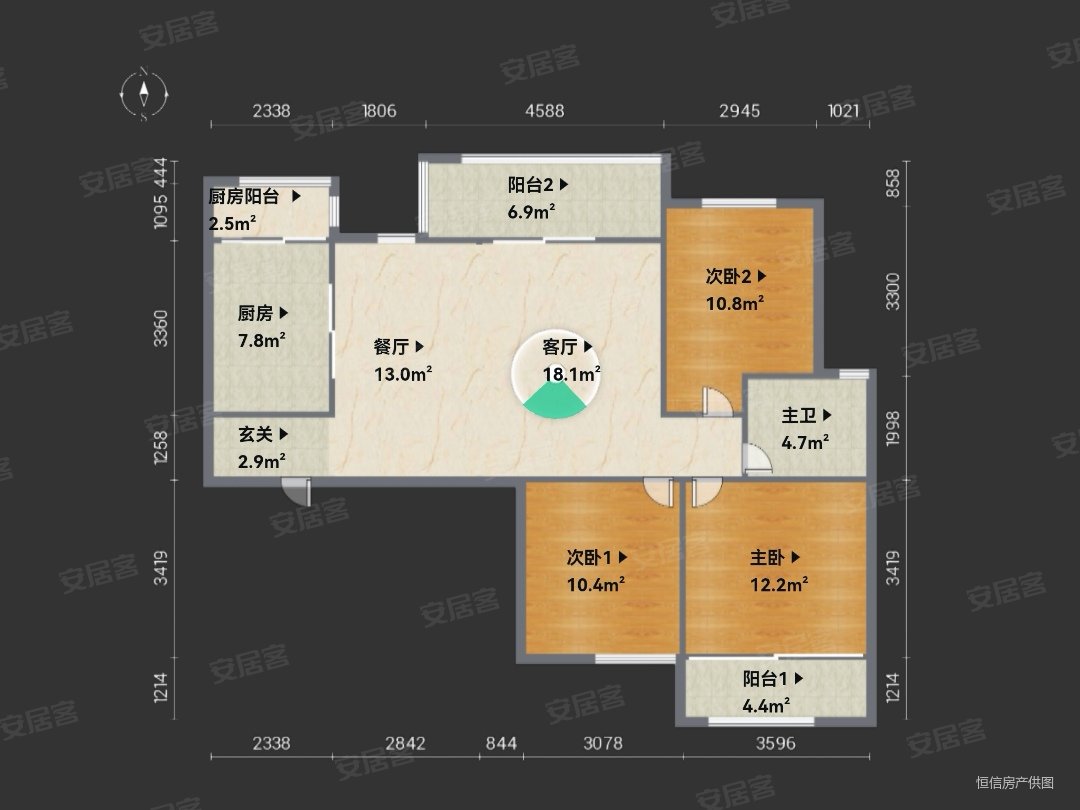 精装修直接拎包入住 新妇幼保健院南邻大观天下三居室采光好 中海大观天下一期二手房 105万 3室2厅 1卫 125平米 潍坊安居客
