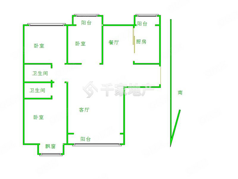 新华联广场3室2厅2卫149㎡南北180万