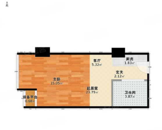 中梁首府(商住楼)1室0厅1卫33.36㎡北48万