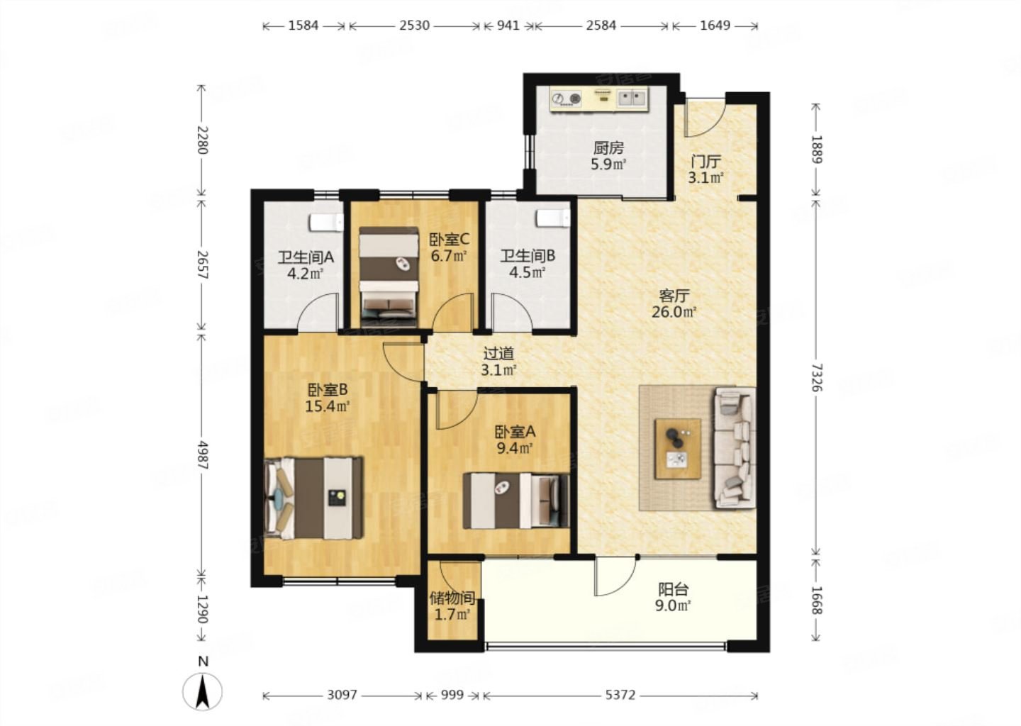 高楼层视野好看浮山全明户型精装未住随时看房随时签约,保利大国璟