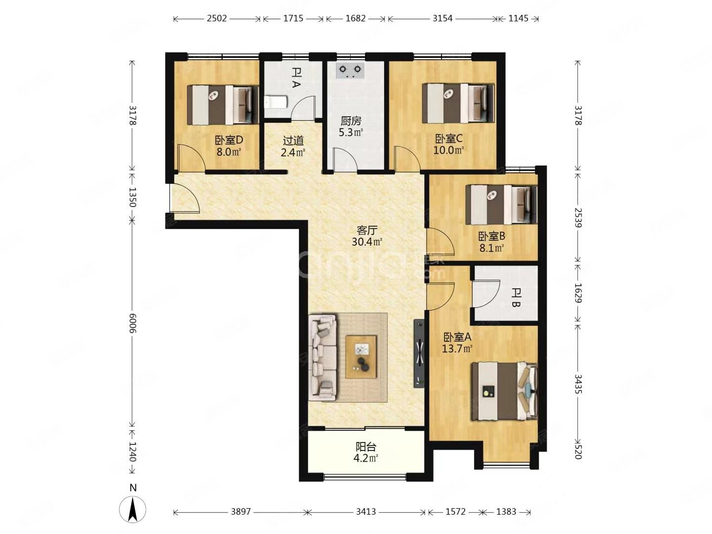 书香名府满二电梯房楼龄新刚需小三居朝南
