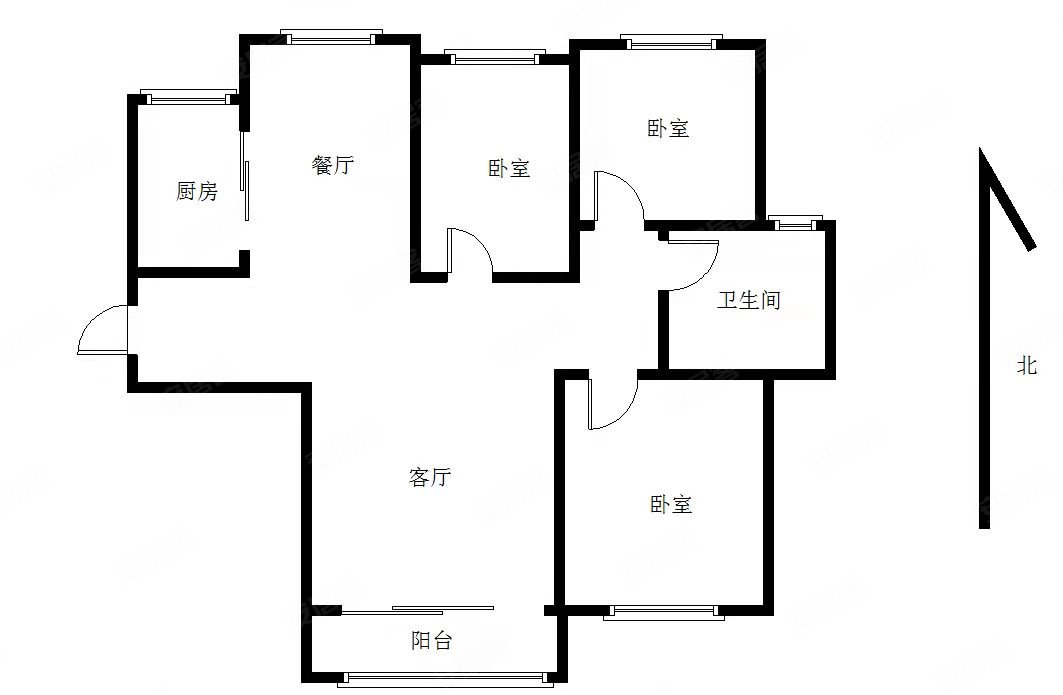 橡树湾一期三室两厅采光无遮挡边户全明户型地铁口三号线