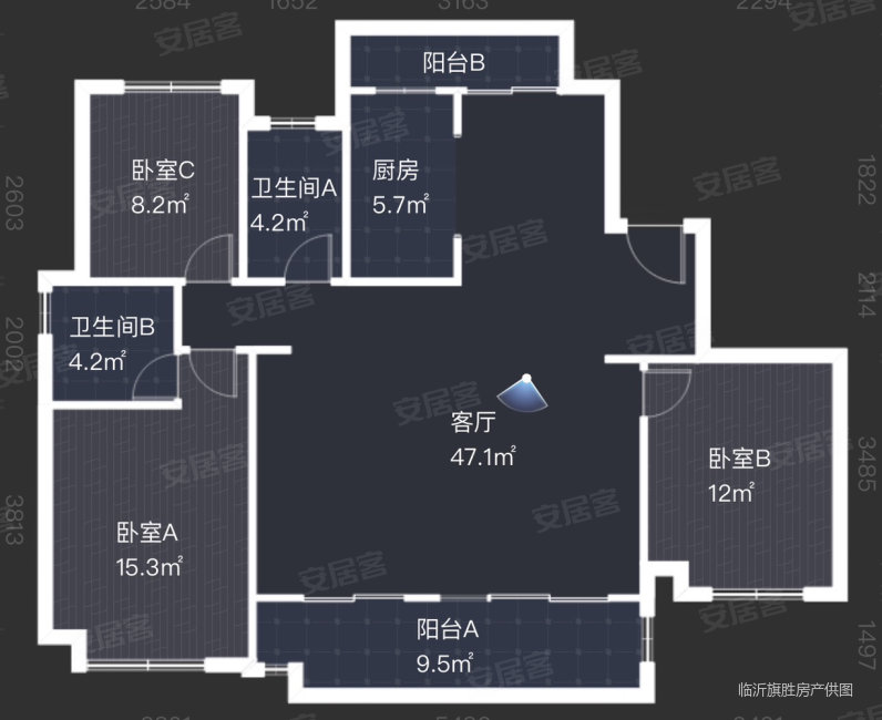 白鹭金岸3室2厅2卫142.91㎡南北105万