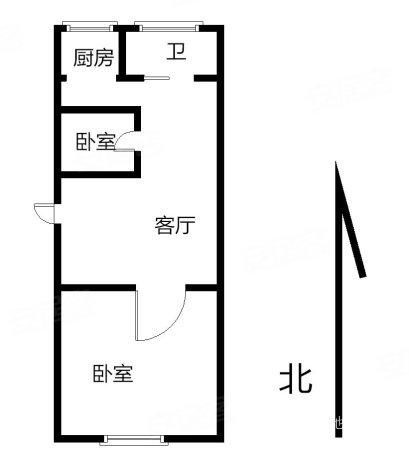 山岳街小区2室1厅1卫60.5㎡南110万