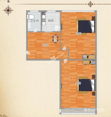 西环里2室1厅1卫60.59㎡南北165万