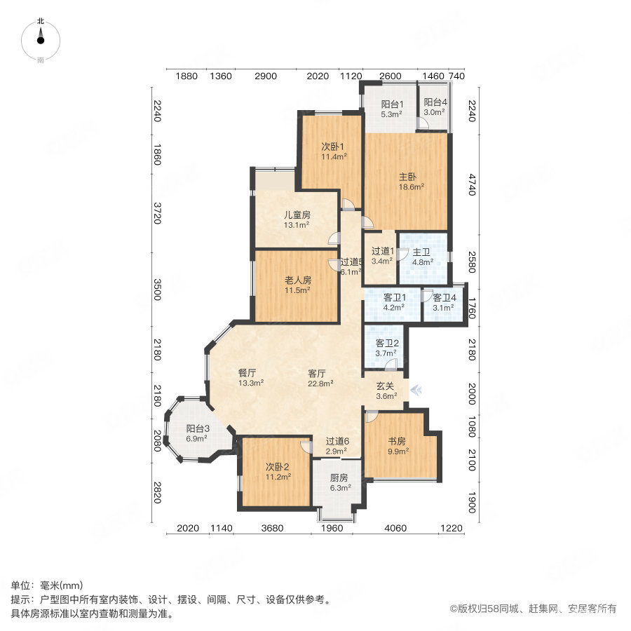 兰乔圣菲(南区)6室2厅3卫226.21㎡东南450万