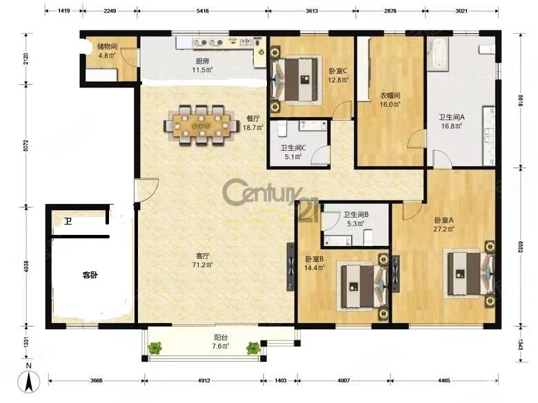 丽都水岸b区  洋房大平层 南向面宽15米 套房设计