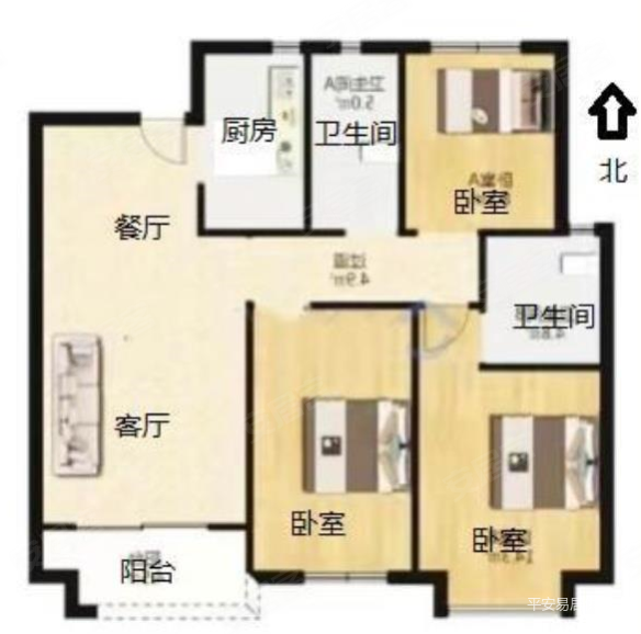 横渎绣苑3室2厅2卫114㎡南北287万