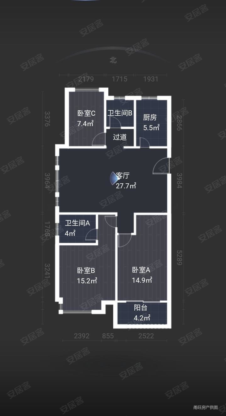 邻悦雅苑3室2厅2卫109.31㎡南北245万