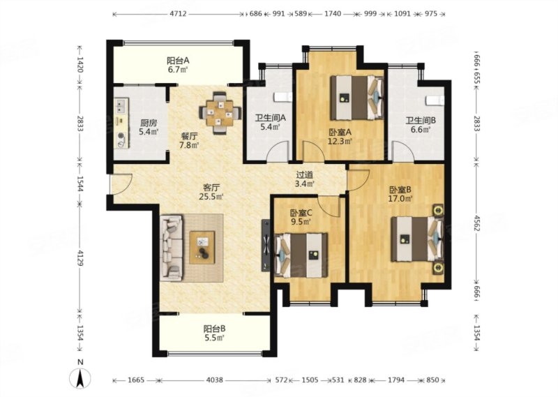 近地铁 商业配套齐全 南北通透 高楼层视野好 出行方便,金源御景华府