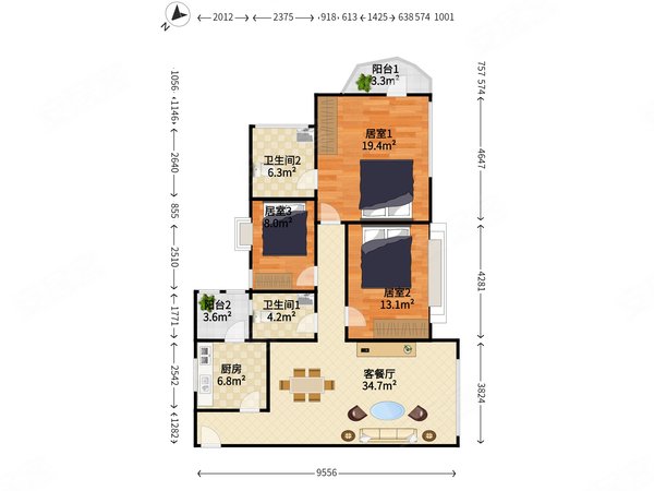 深圳福田福田中心区港丽豪园港丽豪园 3室2厅 18000.