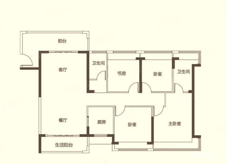 幸福里3室2厅2卫126.89㎡南北73万