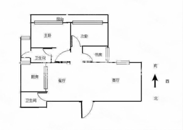 幸福家园B区3室2厅2卫96.17㎡东南105.78万