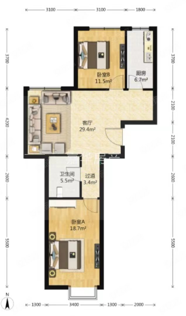 急售五里坨南北两居室紧邻京西景园业主急售换房