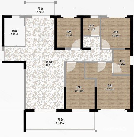 碧桂园城央壹品13277平81万4室2厅2卫